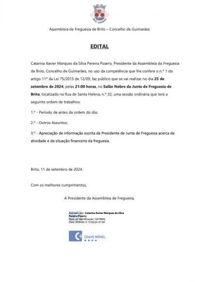 Assembleia de Freguesia de Brito – Concelho de Guimarães